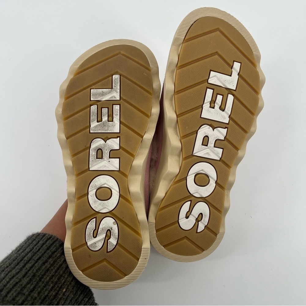 Sorel VIIBE Pink Suede Leather Shearling Slip On Adjustable Cozy Winter Loafers - Picture 5 of 5